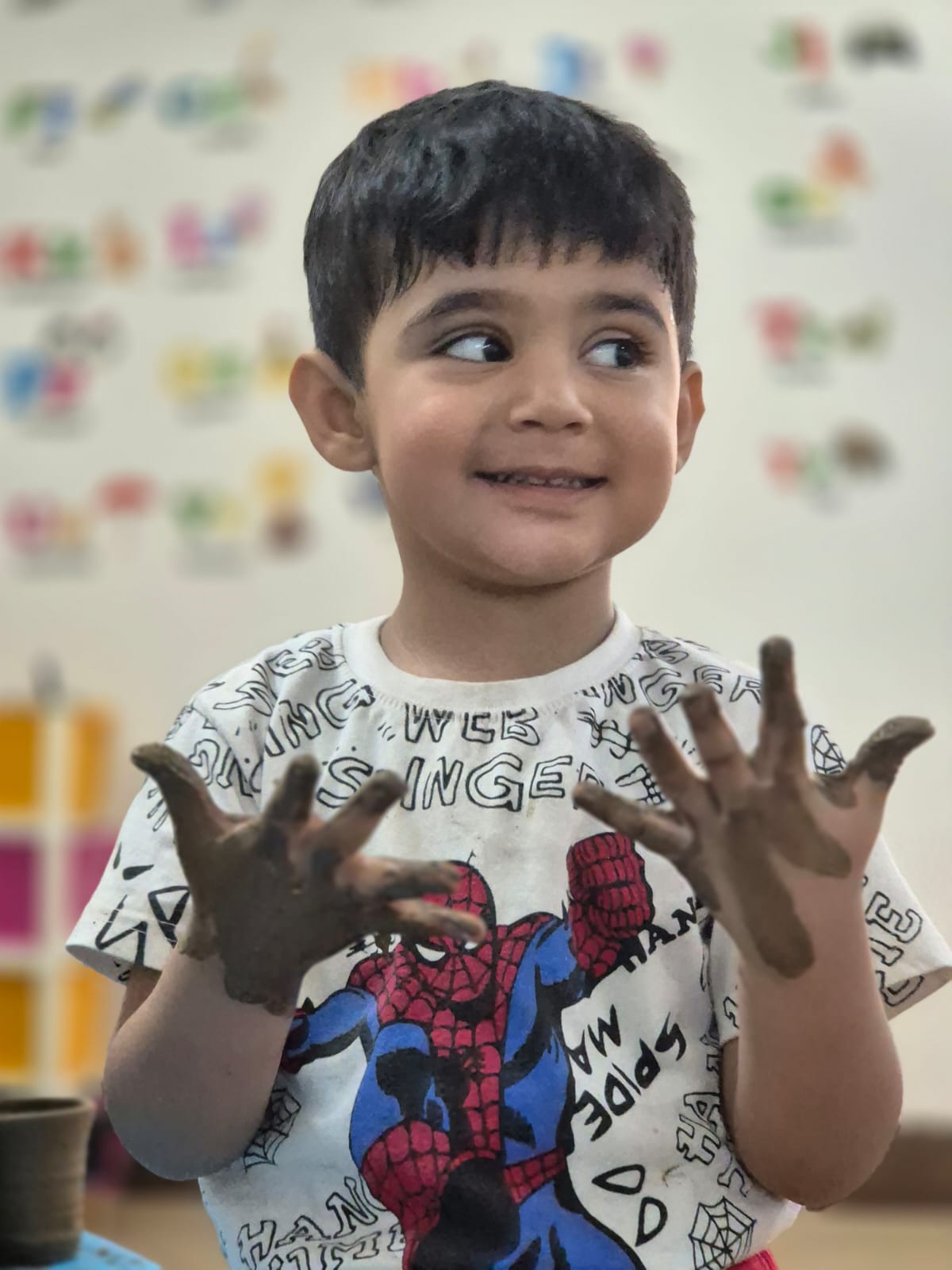 Little ones exploring at EVA Preschool